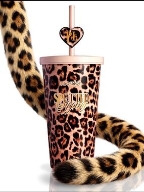 P.Louise Cheetah Spotted Sipping 600ml Stainless Steel Tumbler Cup collectors
